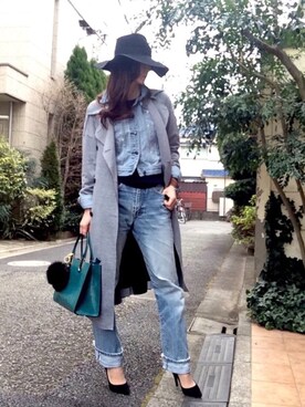 「PLST（プラステ）のアイテム（トレンチコート）」を使った、Erikoさん（レディース・165cm）の冬コーディネート