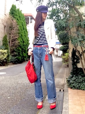 「ドラフトリーバイス」｜Erikoさん（レディース・165cm）の冬コーディネート