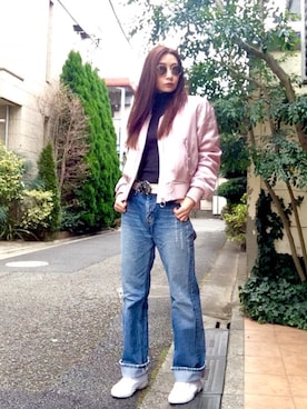「ドラフトリーバイス」｜「アイテム（ブルゾン）」を使った、Erikoさん（レディース・165cm）の冬コーディネート