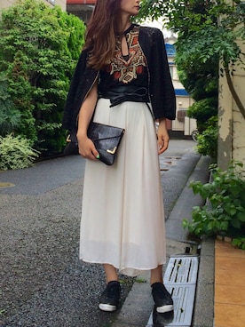 「NOLLEY’S（ノーリーズ）のアイテム（ブルゾン）」を使った、Erikoさん（レディース・165cm）の夏コーディネート