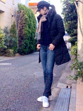 「カシミアニット」｜「アイテム（ジャケット/アウター）」を使った、Erikoさん（レディース・165cm）の冬コーディネート