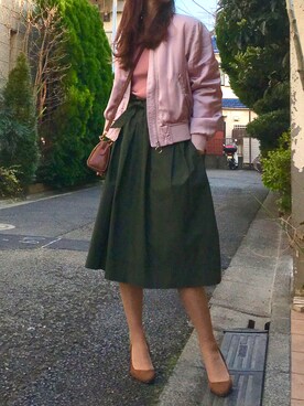 「H&M（エイチ・アンド・エム）のアイテム（ブルゾン）」を使った、Erikoさん（レディース・165cm）の冬コーディネート