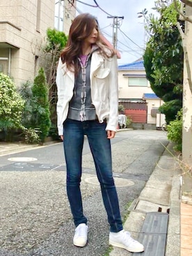 「TRANS CONTINENTS（トランスコンチネンツ）のアイテム（ジャケット/アウター）」を使った、Erikoさん（レディース・165cm）の春コーディネート