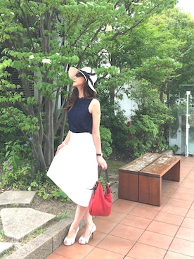 「H&M（エイチ・アンド・エム）のアイテム（タンクトップ）」を使った、Erikoさん（レディース・165cm）の春コーディネート