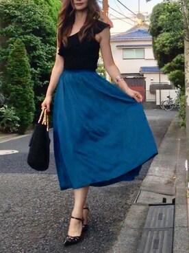 「MORGAN（モルガン）のアイテム」を使った、Erikoさん（レディース・165cm）の夏コーディネート