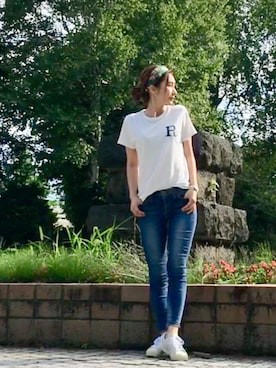 「Asrabbit（エーズラビット）のアイテム（トップス）」を使った、Erikoさん（レディース・165cm）の秋コーディネート