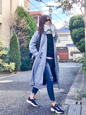 「PLST（プラステ）のアイテム（トレンチコート）」を使った、Erikoさん（レディース・165cm）の冬コーディネート
