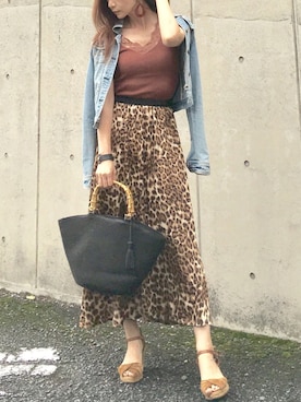 「Abercrombie&Fitch（アバークロンビーアンドフィッチ）のアイテム（デニムジャケット）」を使った、Erikoさん（レディース・165cm）の夏コーディネート
