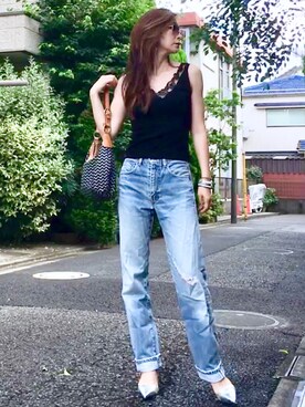 「MISSONI（ミッソーニ）のアイテム」を使った、Erikoさん（レディース・165cm）の夏コーディネート