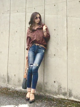 「MORGAN（モルガン）のアイテム」を使った、Erikoさん（レディース・165cm）の秋コーディネート