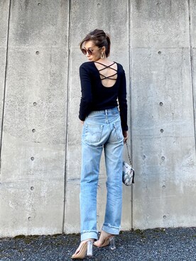 「BEAMS（ビームス）のアイテム（クラッチバッグ）」を使った、Erikoさん（レディース・165cm）の春コーディネート