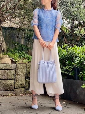 「LA BELLE ETUDE（ラベルエチュード）のアイテム（バングル/リストバンド）」を使った、Erikoさん（レディース・165cm）の夏コーディネート