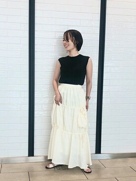 「ELIN（エリン）のアイテム（スカート）」を使った、aquagirlさん（レディース・159cm）の夏コーディネート