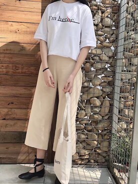 「原创のアイテム（Tシャツ/カットソー、ホワイト系）」を使った、臧臧臧臧啾さんの冬コーディネート