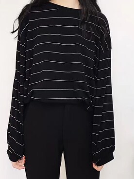 「原创のアイテム（Tシャツ/カットソー、ブラック系）」を使った、臧臧臧臧啾さんの冬コーディネート