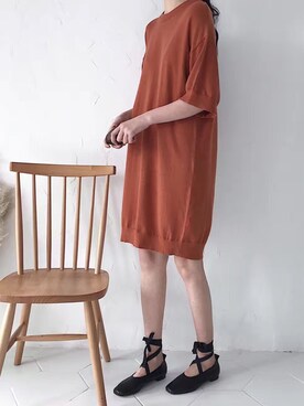 「原创のアイテム（ワンピース、レッド系）」を使った、臧臧臧臧啾さんの春コーディネート