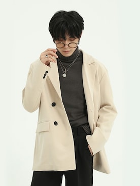 「HOOK（フック）のアイテム（テーラードジャケット）」を使った、-HOOK- officialさん（メンズ・178cm）の冬コーディネート