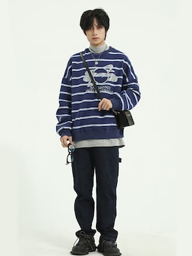 「HOOK（フック）のアイテム（スウェット）」を使った、-HOOK- officialさん（メンズ・178cm）の冬コーディネート