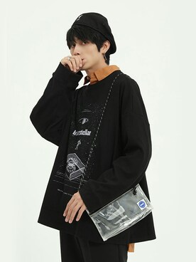 「HOOK（フック）のアイテム（チノパンツ）」を使った、-HOOK- officialさん（メンズ・178cm）の冬コーディネート