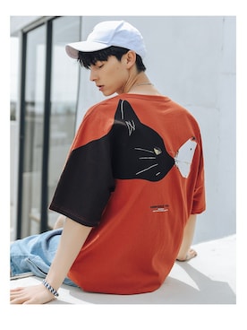 「HOOK（フック）のアイテム（Tシャツ/カットソー）」を使った、-HOOK- officialさん（メンズ・180cm）の夏コーディネート