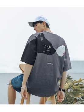 「HOOK（フック）のアイテム（Tシャツ/カットソー）」を使った、-HOOK- officialさん（メンズ・180cm）の夏コーディネート