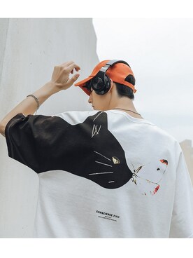 「HOOK（フック）のアイテム（Tシャツ/カットソー）」を使った、-HOOK- officialさん（メンズ・180cm）の夏コーディネート