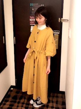 「ゴールドイヤリング」｜えりりさん（レディース・161cm）の春コーディネート