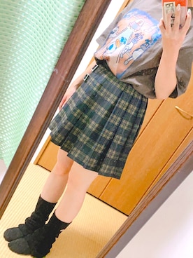 「アイテム（レッグウォーマー、ブラック系）」を使った、りんさん（レディース・159cm）の夏コーディネート