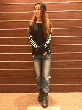 「TYPE BLUE（タイプブルー）のアイテム（パンツ）」を使った、YOKOHAMAスタッフさん（レディース・162cm）の夏コーディネート