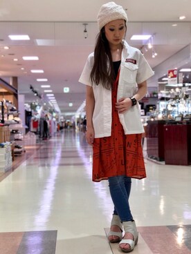 YOKOHAMAスタッフさん（レディース・163cm）の夏コーディネート