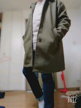 「CIAOPANIC TYPY（チャオパニックティピー）のアイテム（ステンカラーコート）」を使った、Siさん（メンズ・168cm）の冬コーディネート
