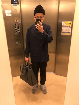 「Graphpaper（グラフペーパー）のアイテム（バッグ）」を使った、Daiさん（メンズ・168cm）の春コーディネート