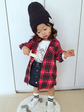 「スボーツミックス」｜「アイテム（ワンピース/ドレス）」を使った、ユ メ ガ ハ ク ＊さん（キッズ・80cm）の冬コーディネート