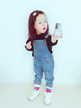 「omake（オマケ）のアイテム（トップス）」を使った、ユ メ ガ ハ ク ＊さん（キッズ・90cm）の春コーディネート