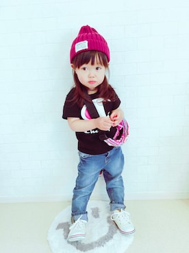 「omake（オマケ）のアイテム（トップス）」を使った、ユ メ ガ ハ ク ＊さん（キッズ・90cm）の春コーディネート