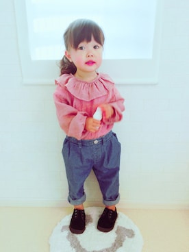 「omake（オマケ）のアイテム（トップス）」を使った、ユ メ ガ ハ ク ＊さん（キッズ・90cm）の春コーディネート