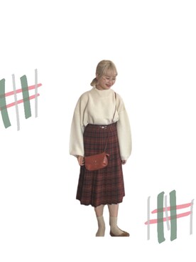 「nafka（ナフカ）のアイテム」を使った、なでぴさん（レディース・154cm）の秋コーディネート