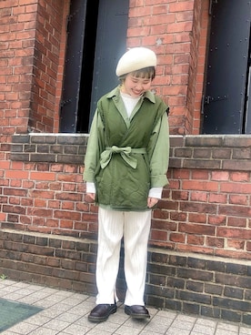 「カオリノモリ」｜「アイテム（その他アウター）」を使った、なでぴさん（レディース・154cm）の冬コーディネート