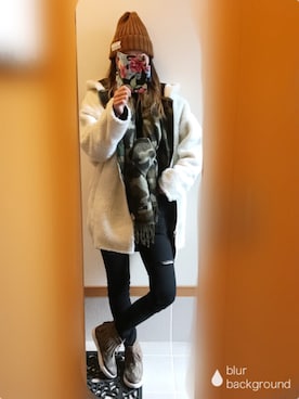 「ANAP（アナップ）のアイテム（その他アウター）」を使った、🔺SHIJU🔺さん（レディース・164cm）の冬コーディネート