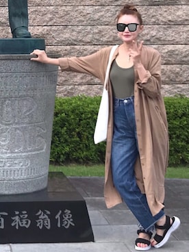 「アイテム（シャツワンピース）」を使った、🔺SHIJU🔺さん（レディース・164cm）の秋コーディネート