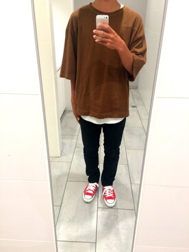 「夏秋ミックス」｜「アイテム（タンクトップ）」を使った、きょーさん（メンズ・173cm）の秋コーディネート