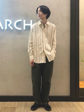 「Scye（サイ）のアイテム（シャツ/ブラウス）」を使った、バンドウさん（メンズ・173cm）の冬コーディネート