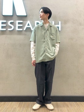 「URBAN RESEARCH（アーバンリサーチ）のアイテム（スラックス）」を使った、バンドウさん（メンズ・173cm）の春コーディネート