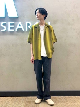 「URBAN RESEARCH（アーバンリサーチ）のアイテム（スラックス）」を使った、バンドウさん（メンズ・173cm）の春コーディネート