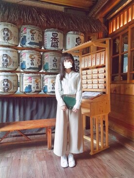 「NIKE（ナイキ）のアイテム（Sneakers、ホワイト系）」を使った、Shanさん（レディース・152cm）の夏コーディネート