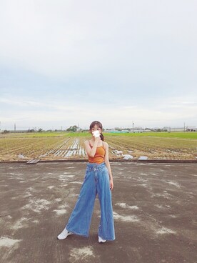「NIKE（ナイキ）のアイテム（Sneakers、ホワイト系）」を使った、Shanさん（レディース・152cm）の夏コーディネート