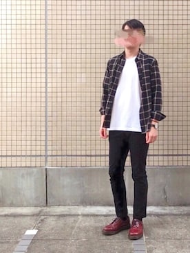 「Dr. Martens（ドクターマーチン）のDr.Martens (ドクターマーチン)/1461 3EYE GIBSON SHOES（その他シューズ）」を使った、yuu*jiさん（メンズ・177cm）の秋コーディネート