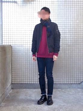 「Dr. Martens（ドクターマーチン）のDr.Martens (ドクターマーチン)/1461 3EYE GIBSON SHOES（その他シューズ）」を使った、yuu*jiさん（メンズ・177cm）の冬コーディネート