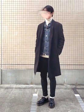 「Dr. Martens（ドクターマーチン）のDr.Martens (ドクターマーチン)/1461 3EYE GIBSON SHOES（その他シューズ）」を使った、yuu*jiさん（メンズ・177cm）の冬コーディネート
