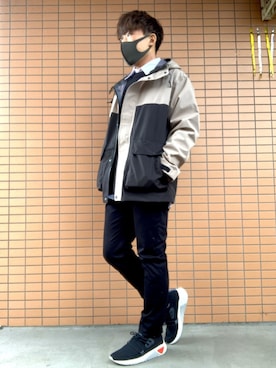 「アイテム（マウンテンパーカー）」を使った、reさん（メンズ・165cm・10代）の冬コーディネート